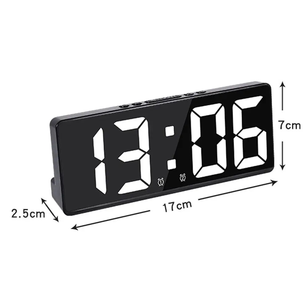 Creative Number Clock Color Nightlight Temperature Calendar Alarm Clock LED Large Number Electronic Clock Backlight Home Decor